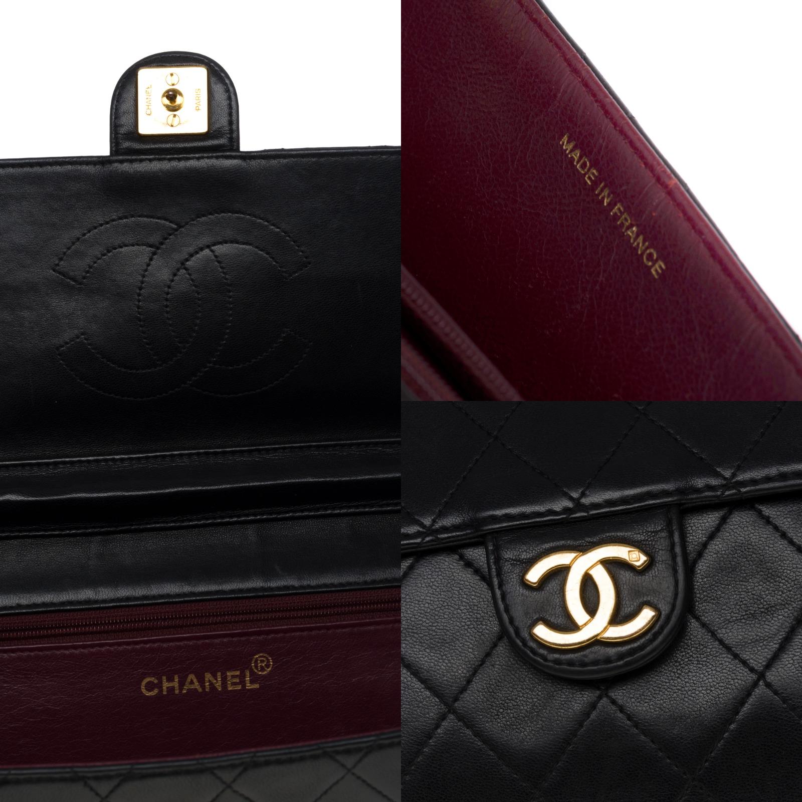 Chanel Classique flap bag bag in black quilted leather, GHW For Sale 1