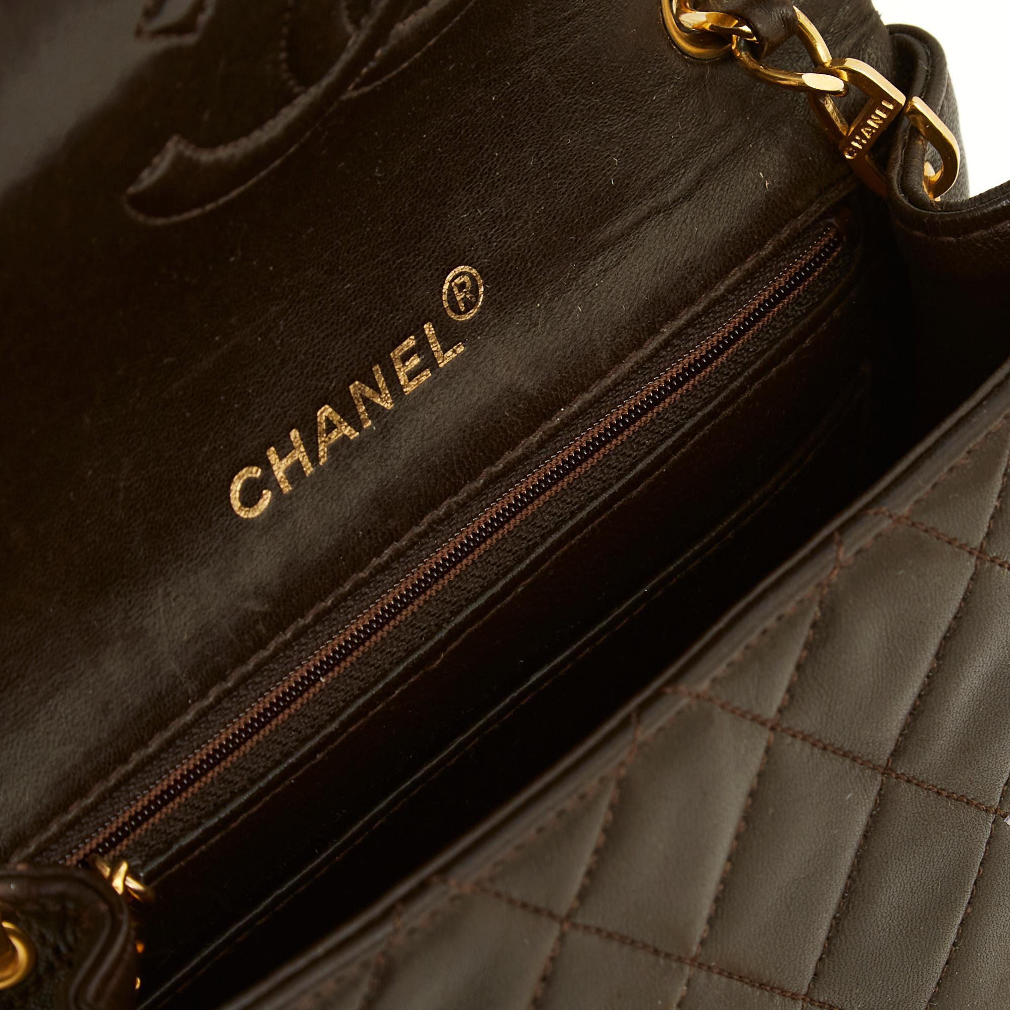 Chanel Classique Mini Carre Dark Brown soft Leather 2