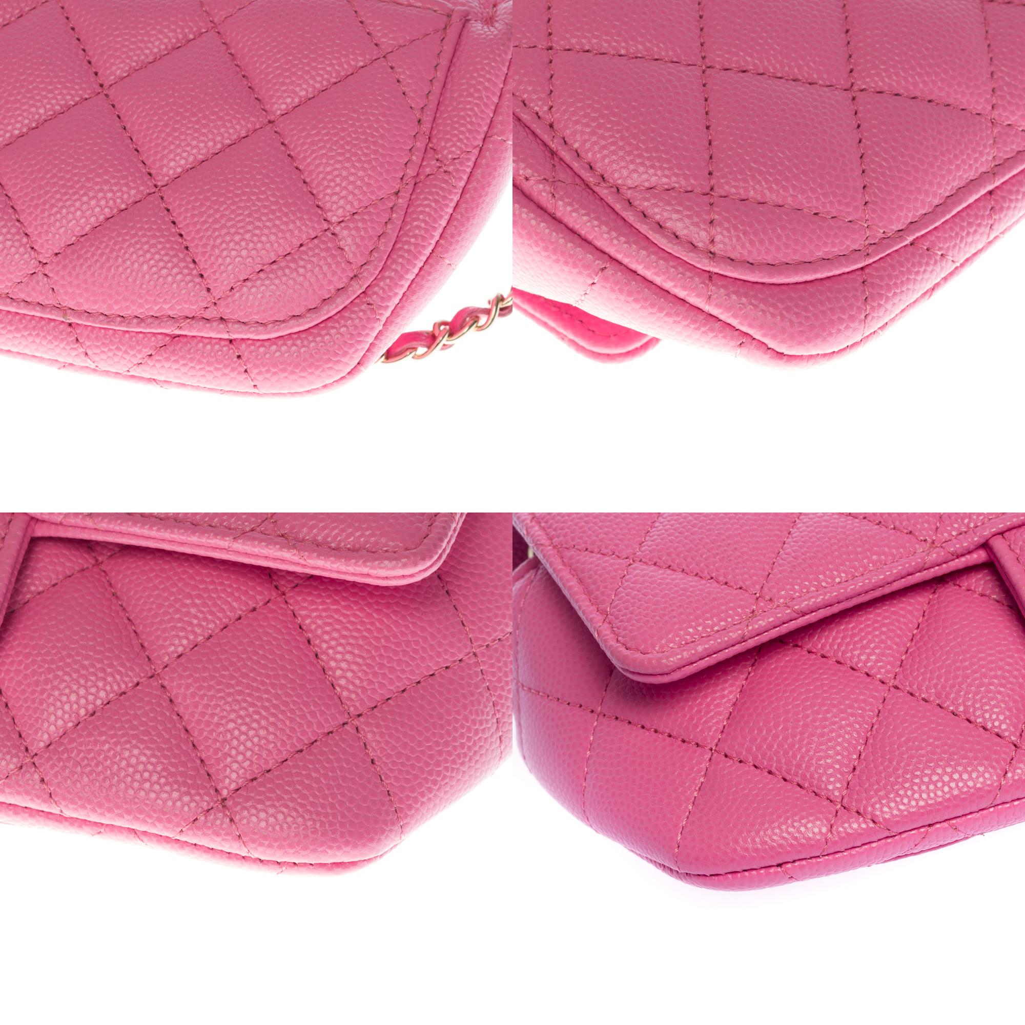 Chanel Classique Sunglasses Bag/Case in pink caviar quilted leather, Champagne HW 1