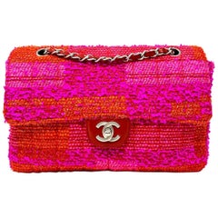 Chanel Classique Tweed fucsia Hdw Silver, 2002 