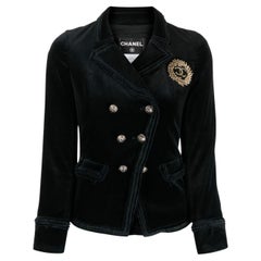 Chanel Claudia Schiffer CC Patch Black Jacket