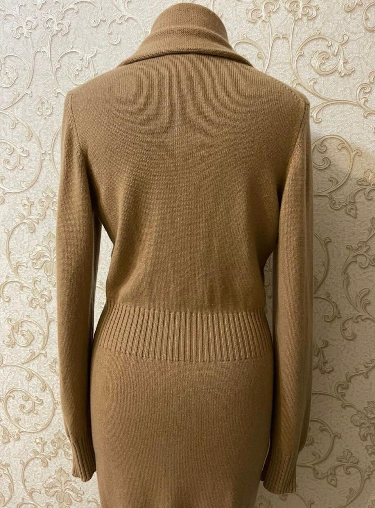 Chanel Claudia Schiffer Style Camel Cashmere Cardi Coat For Sale 2