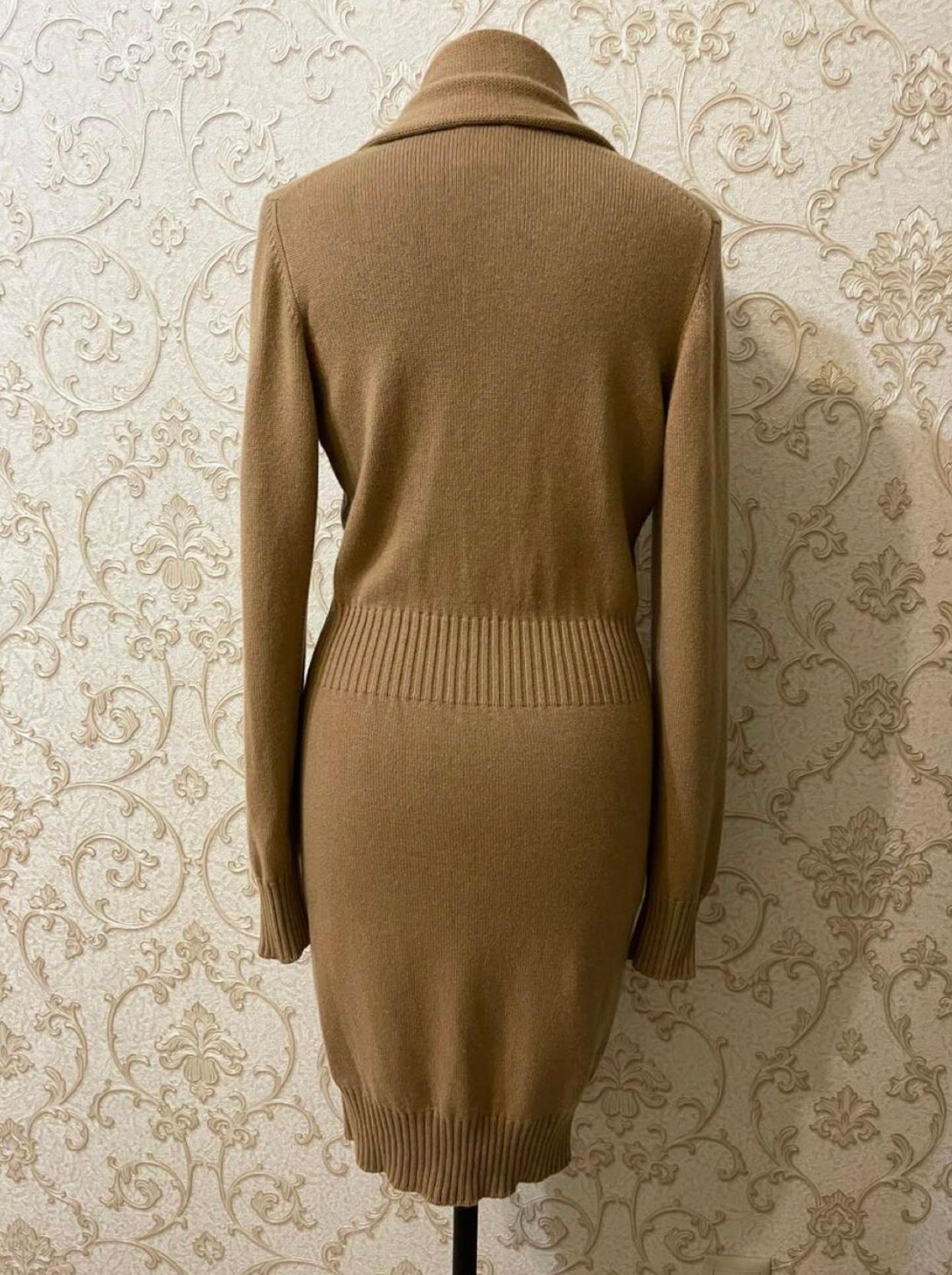 Chanel Claudia Schiffer Style Camel Cashmere Cardi Coat For Sale 3