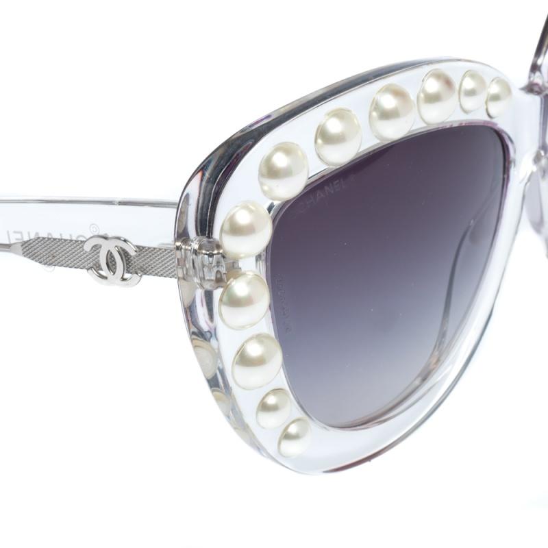 chanel pearl cat eye sunglasses