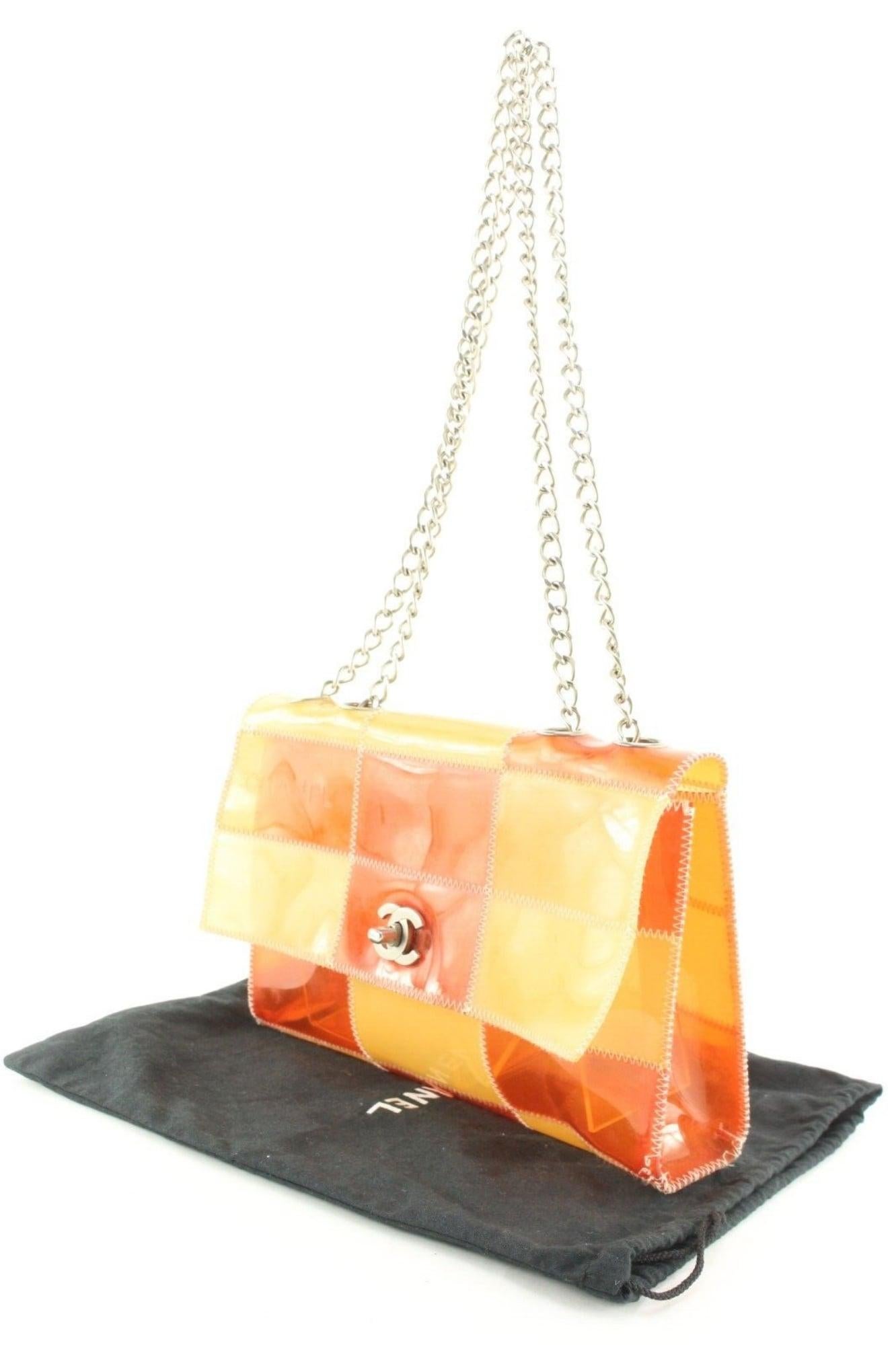 Chanel Clear Patchwork Classic Flap SHW Chain Bag 6CAS0419 For Sale 5