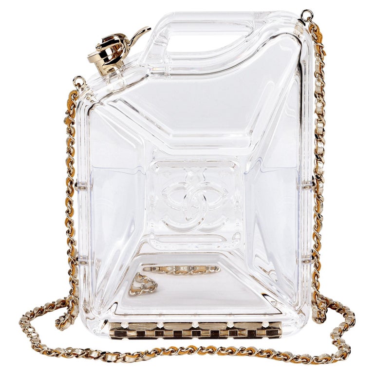 CHANEL Clear Plexiglass Gas Canister Minaudière Clutch at 1stDibs
