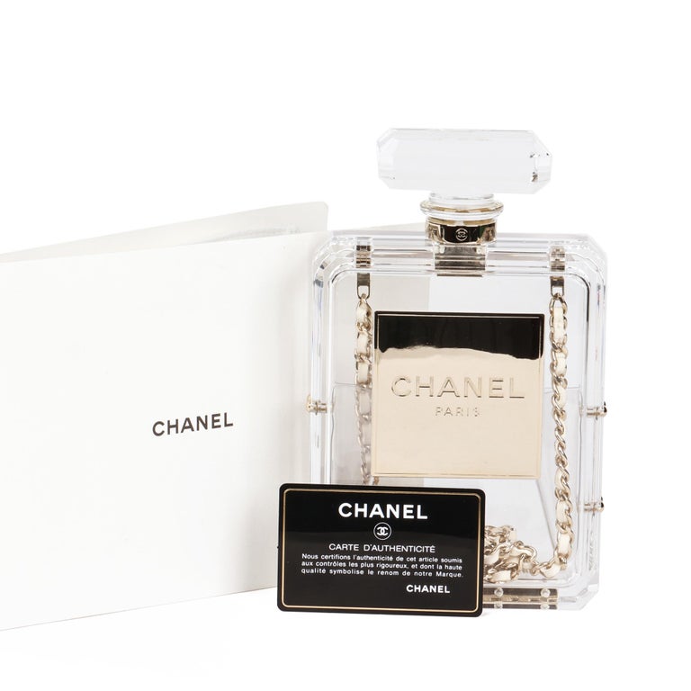 Chanel Minaudière Clutch Perfume Bottle Limited Edition Black Plexiglass  Bag