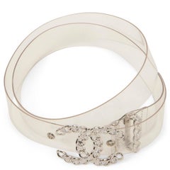 CHANEL clear PVC CHAIN CC BUCKLE Belt 80