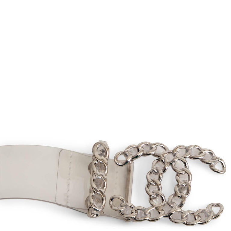 CHANEL clear PVC CHAIN CC BUCKLE Belt 80 at 1stDibs | chanel  display picture 3