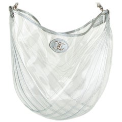 CHANEL clear pvc DROPLET HOBO Shoulder Bag 2018 18P