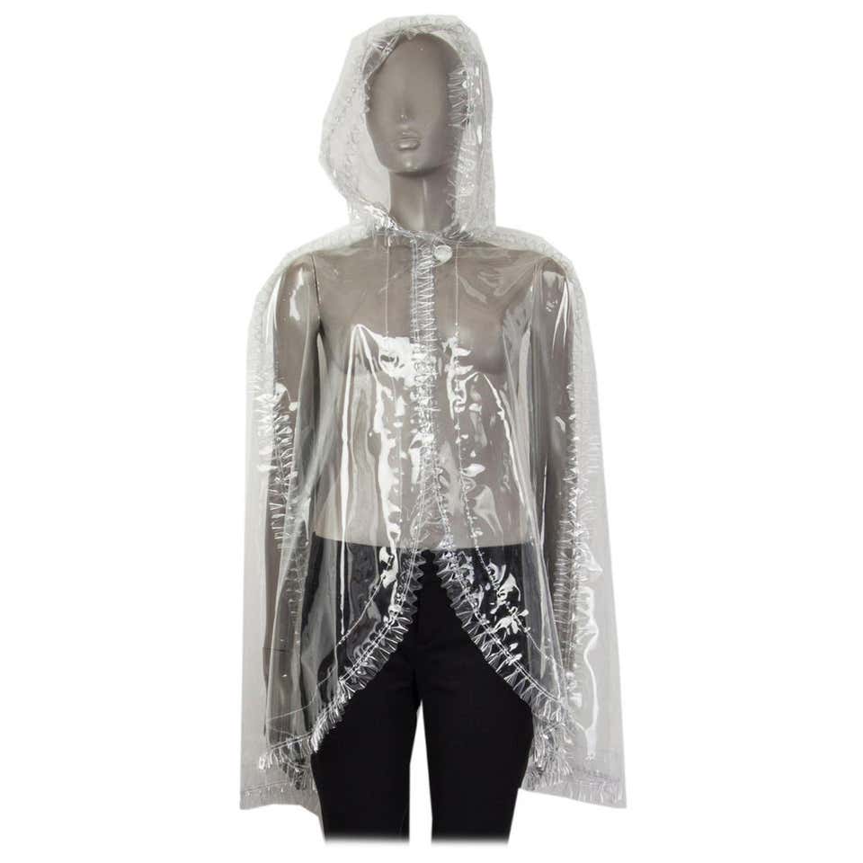 CHANEL clear PVC Rain Cape Jacket M SS 2018 Runway For Sale at 1stDibs ...