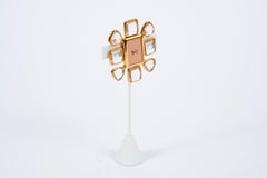 Chanel Clear Stone Resin Flower Pin