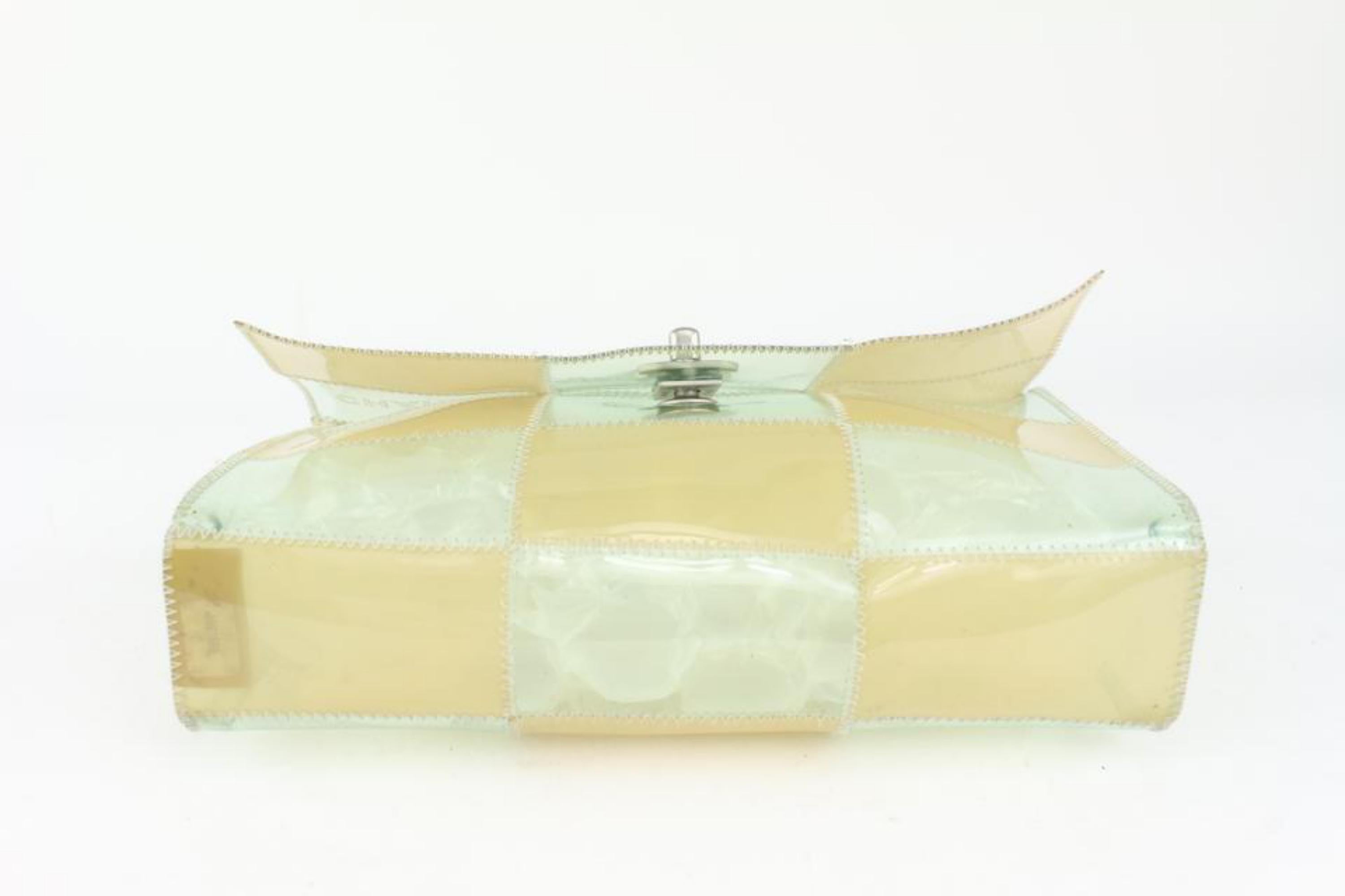 Chanel Klar Vinyl Patchwork Naked Flap Kette Transluzente Tasche 1025c27 im Zustand „Gut“ im Angebot in Dix hills, NY