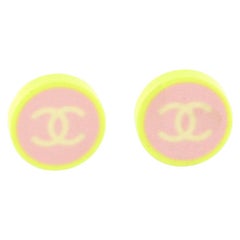 CHANEL Clip-On Earrings In Yellow And Pink Resin