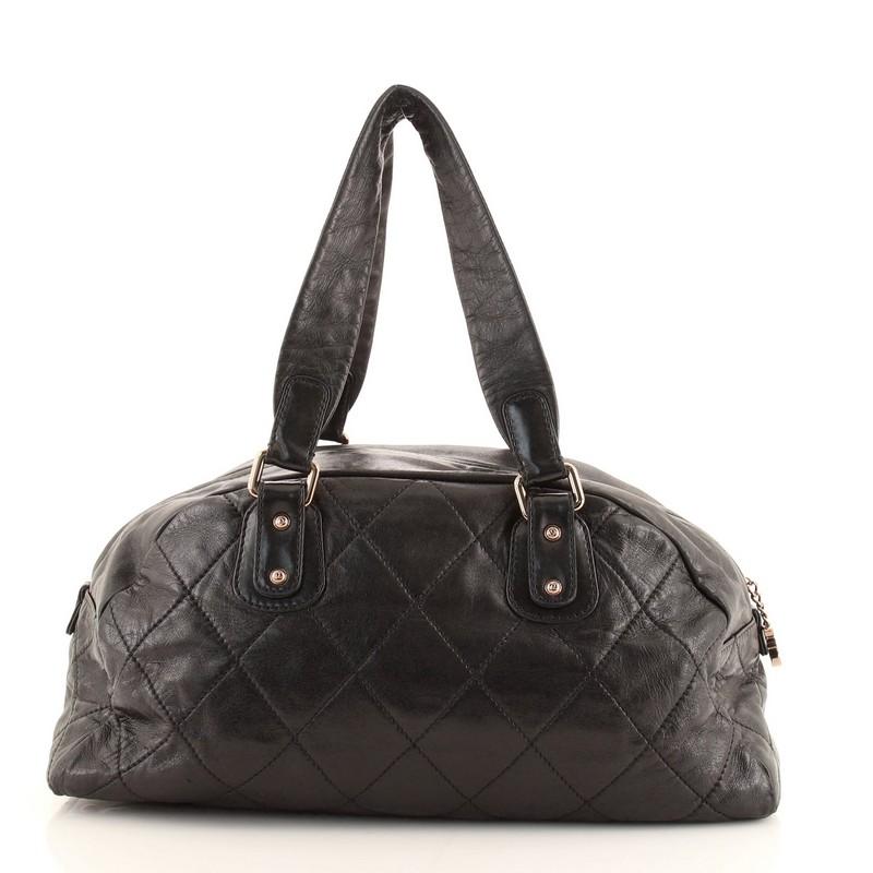 Black Chanel Cloudy Bundle Bowler Bag Quilted Lambskin