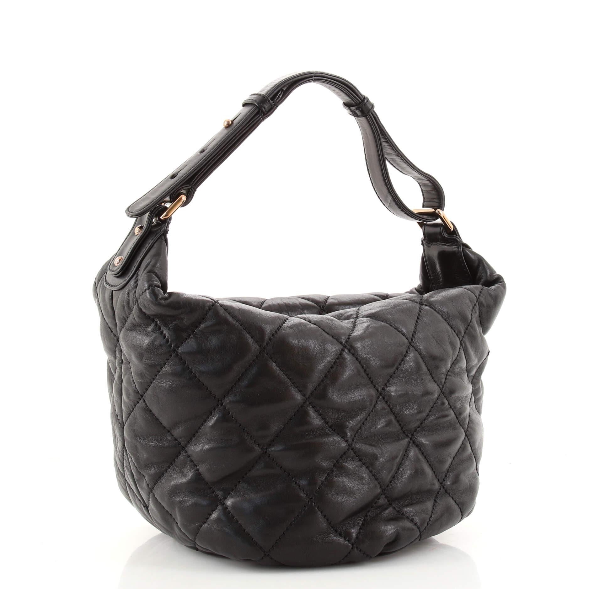 Black Chanel Cloudy Bundle Hobo Quilted Lambskin