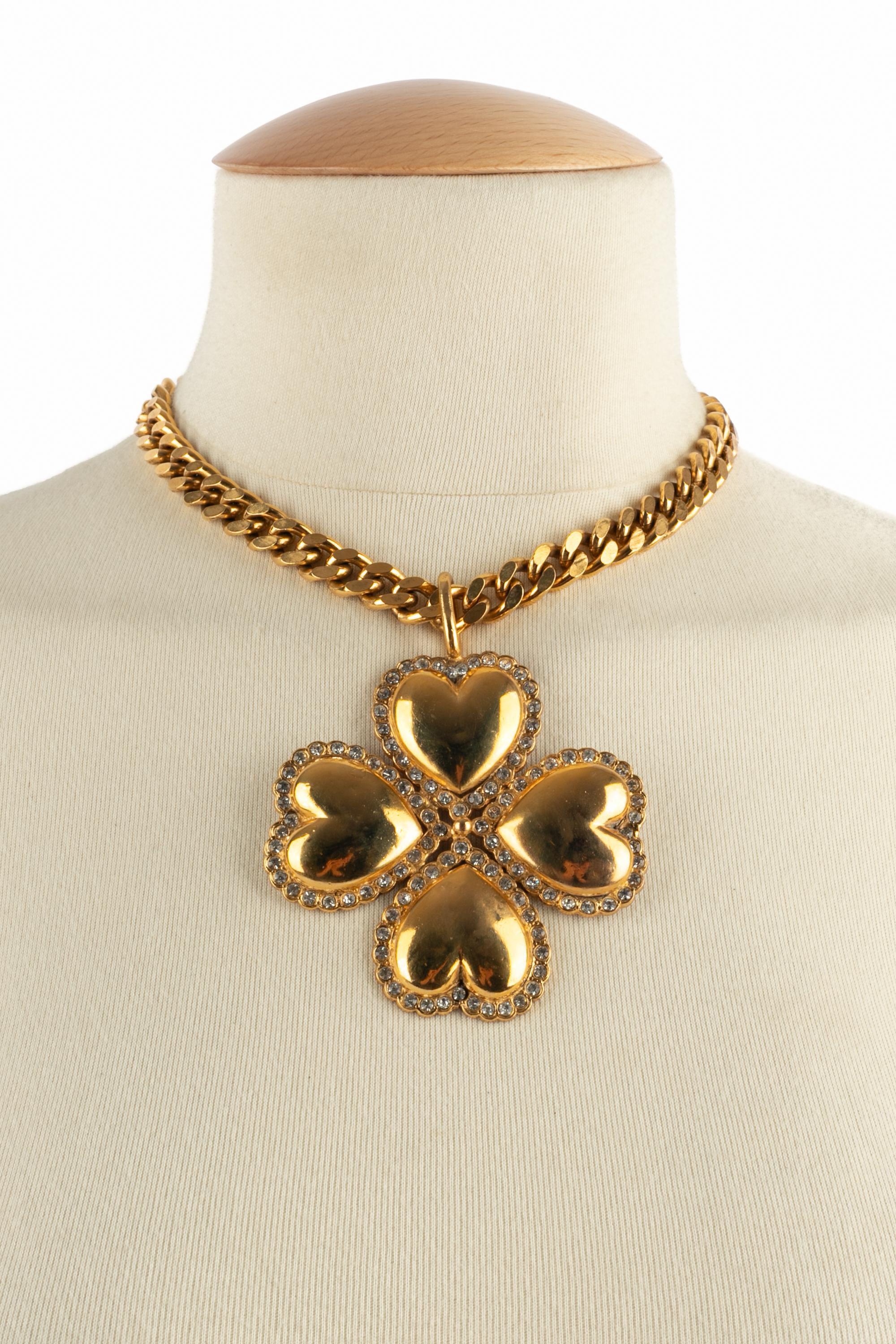 Chanel clover necklace 1985s For Sale 6
