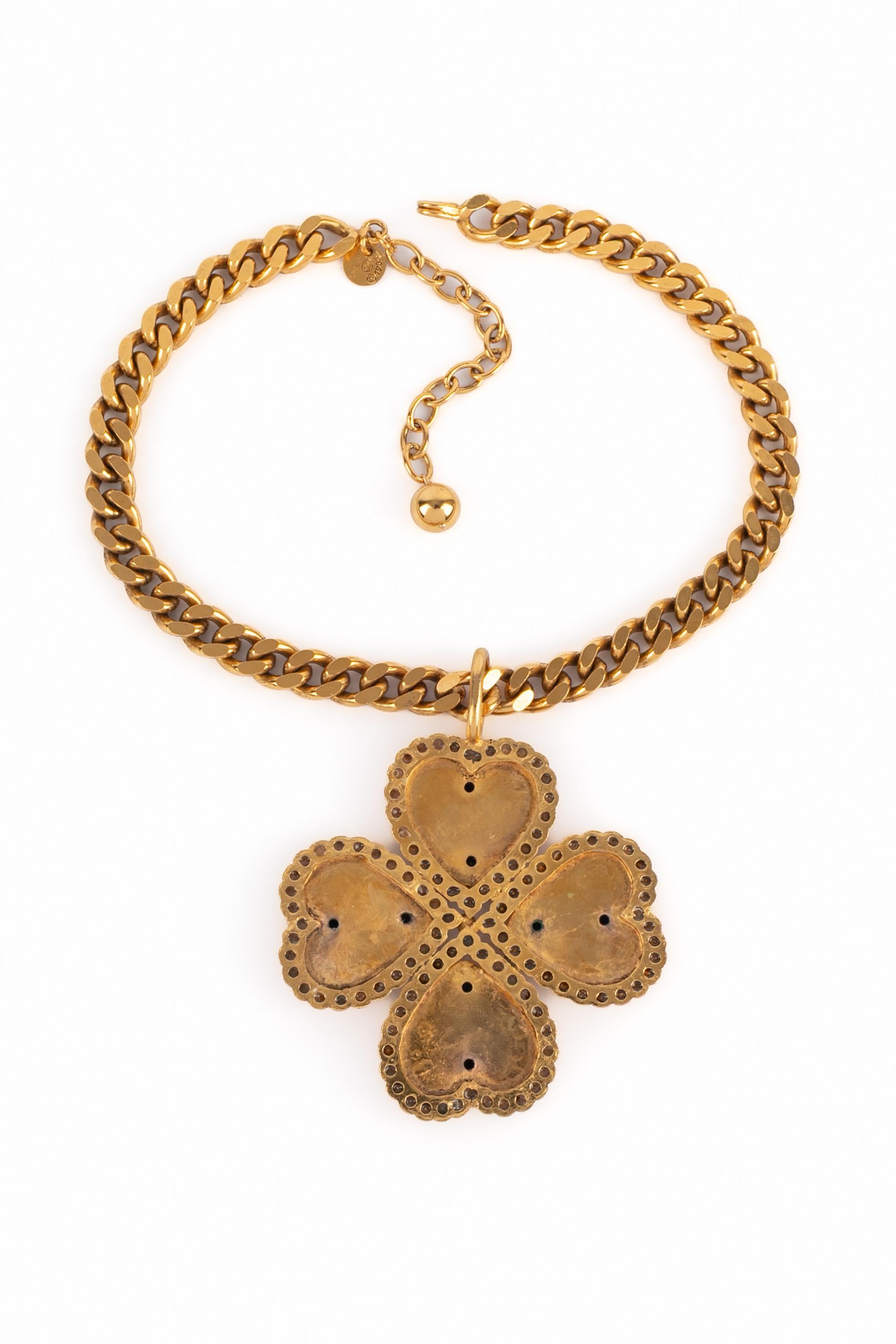 Women's Chanel clover necklace 1985s For Sale