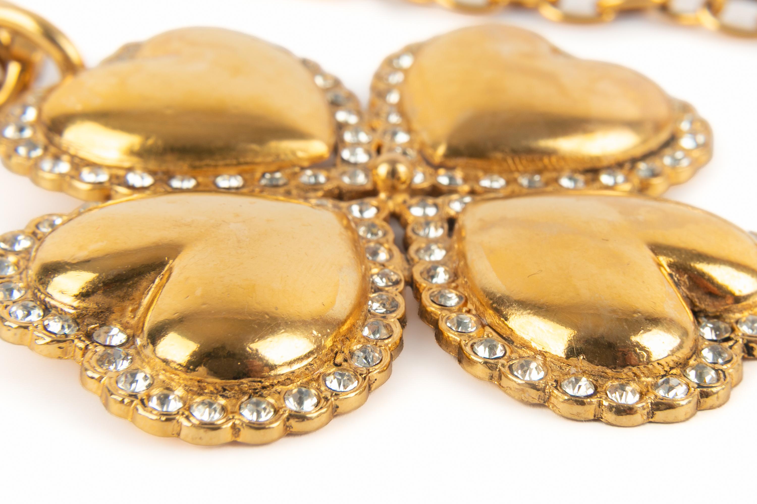Chanel clover necklace 1985s For Sale 1
