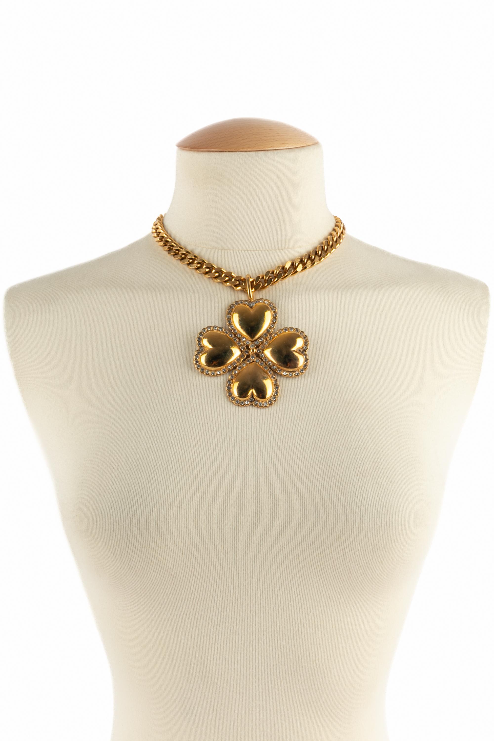 Chanel clover necklace 1985s For Sale 5