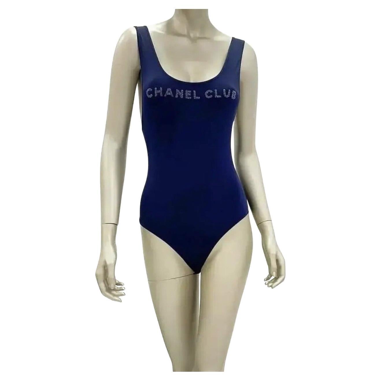 Chanel Club Navy einteiliger Badeanzug  38