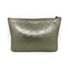 Chanel Clutch Bag Leather In Gold