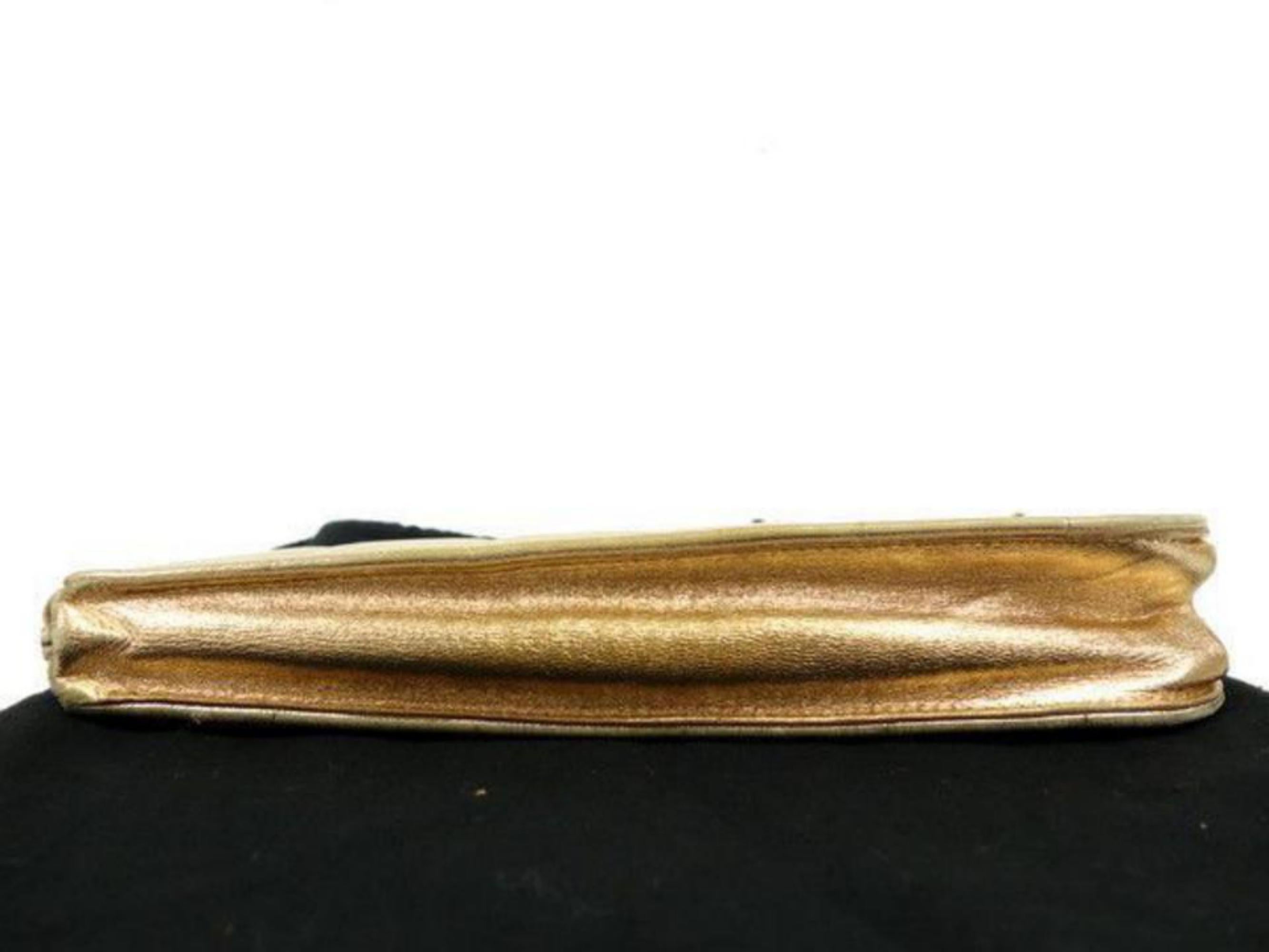 chanel gold bar clutch