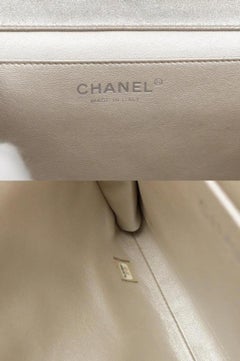 Chanel Clutch Classic Flap Quilted Jumbo Chain 231197 Silver Leather Shoulder Ba