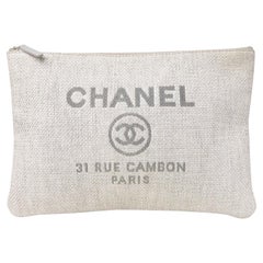 Pochette Chanel Deauville Medium Grigia
