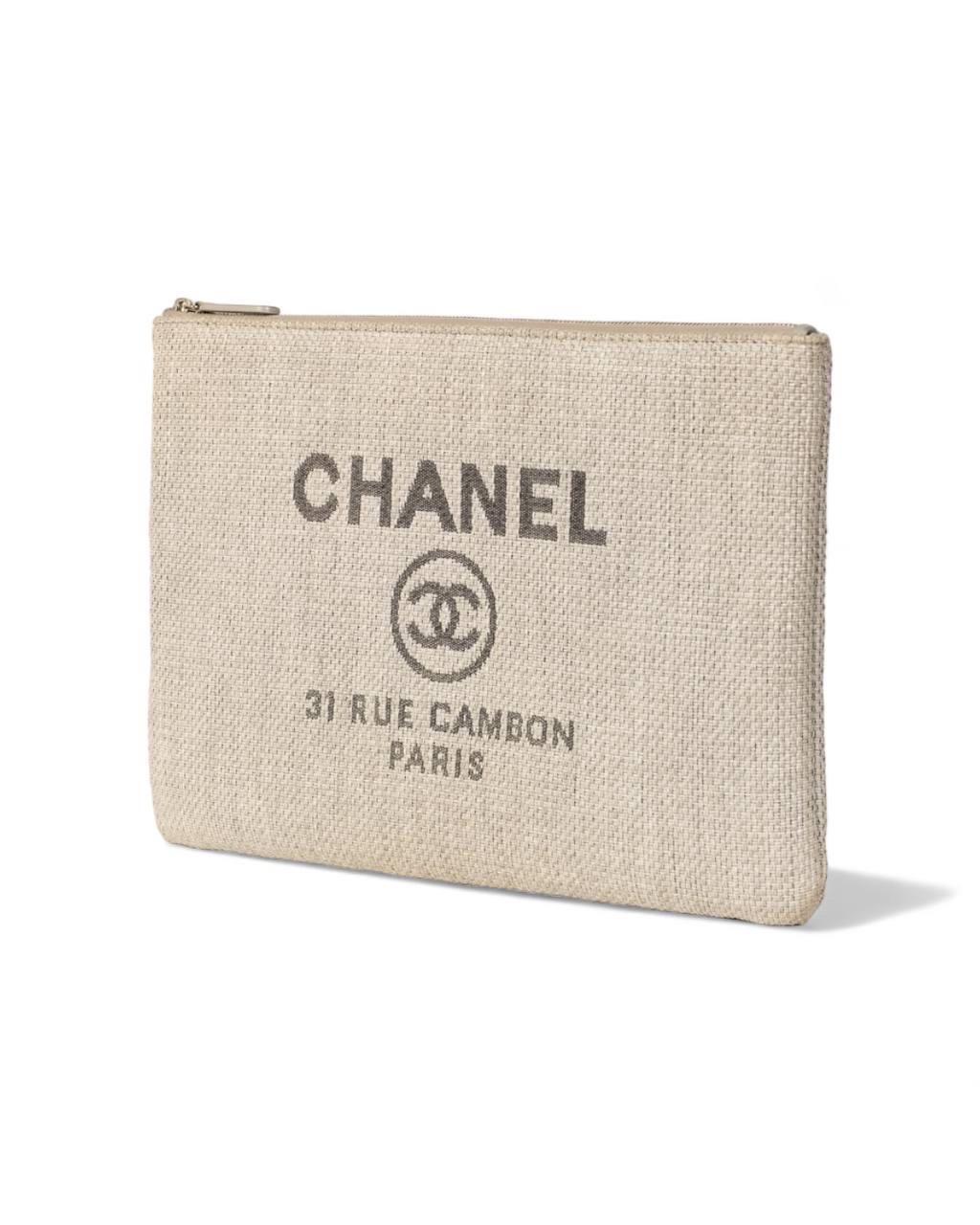 Chanel Clutch Deauville MM Grigia In Good Condition For Sale In Torre Del Greco, IT