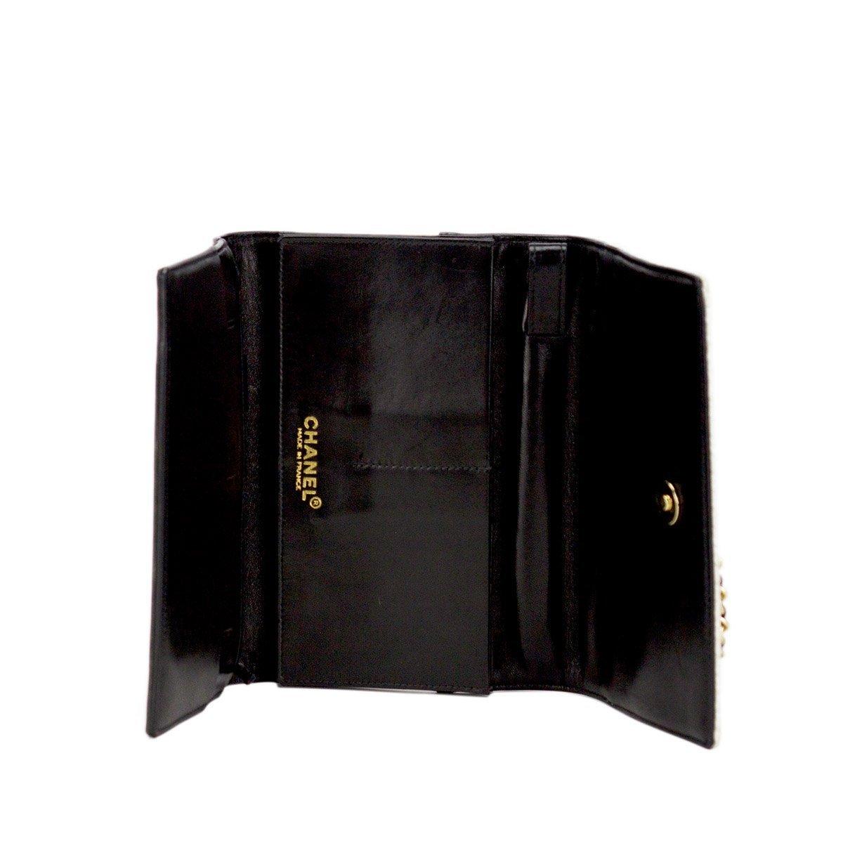 Chanel Clutch Designed With Patent Leather Lambskin Tweed Camelia Flower For Sale 7