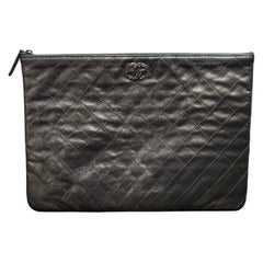 Chanel Clutch Flower CC Grigia Borsa A Mano