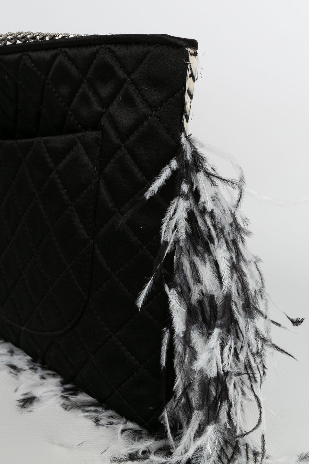 Chanel Clutch Silk Bag in Black and White Feathers, 2011 1