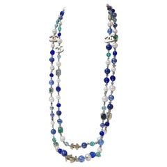 Chanel CM-07 A Natural Color Stone Long Necklace 