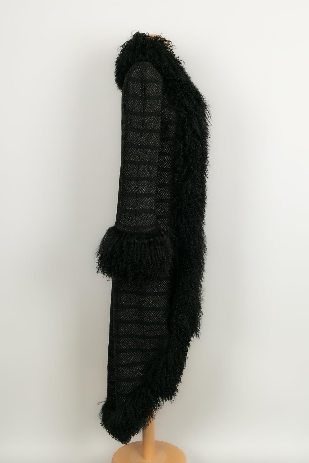 Chanel Coat in Black Wool, 2008 In Excellent Condition In SAINT-OUEN-SUR-SEINE, FR