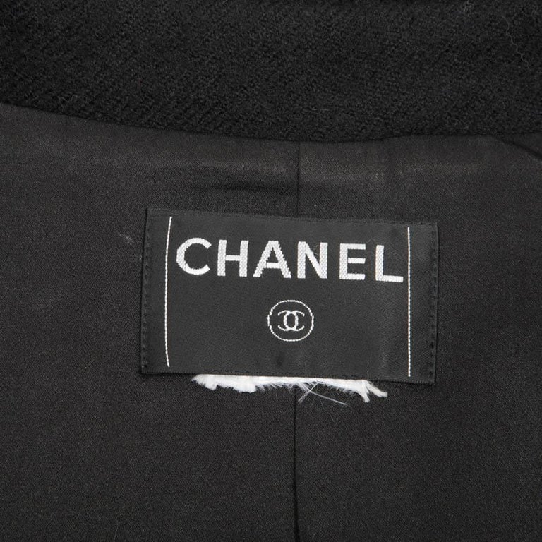 CHANEL Coat in Black Wool Size 38FR at 1stDibs