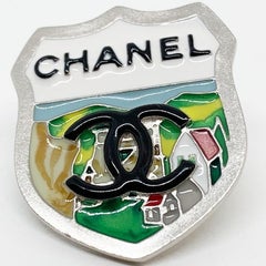 CHANEL Coat of Arms Pin in Silver Plate Metal