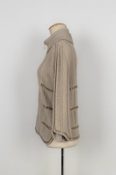Chanel Coated Mesh Cardigan in Beige/Golden Tones, 2008