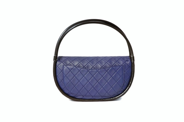 Chanel Cobalt Blue Leather Hula Hoop Bag at 1stDibs