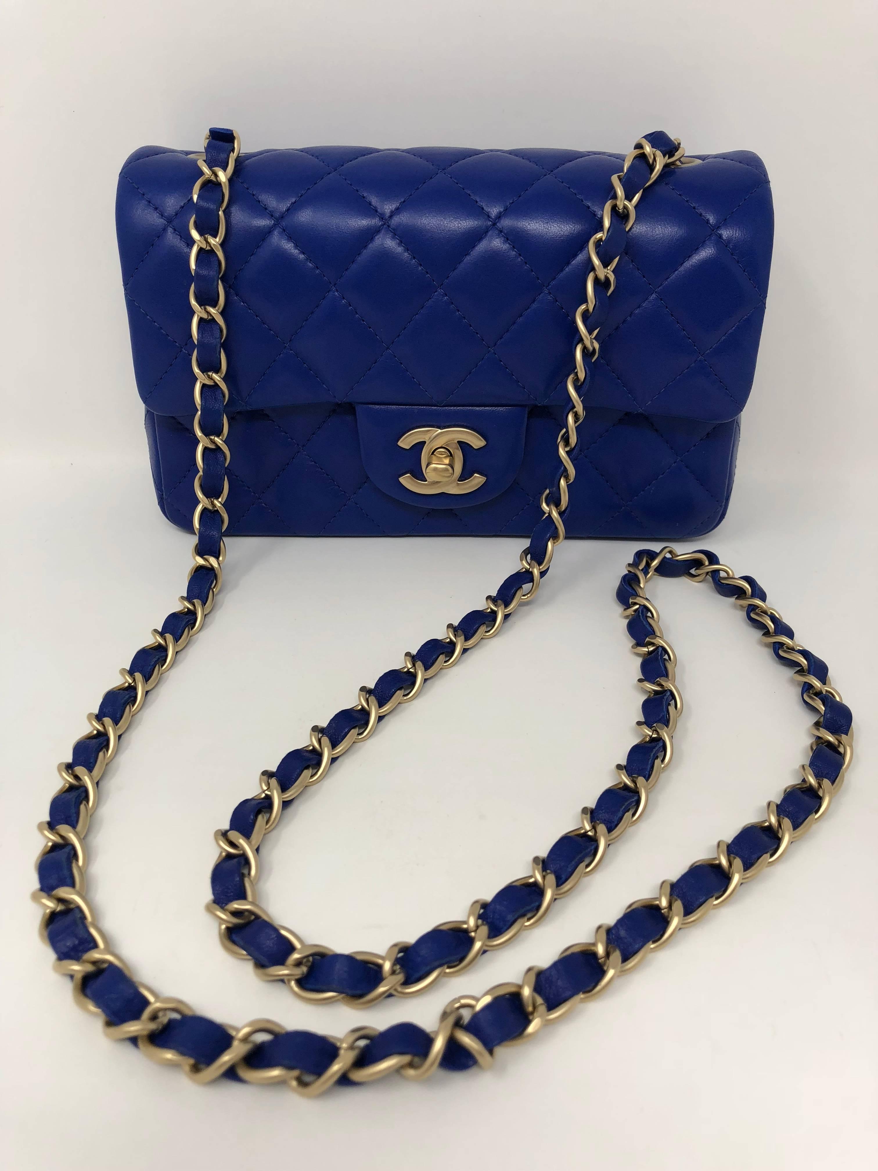 Chanel Cobalt Blue Mini In New Condition In Athens, GA