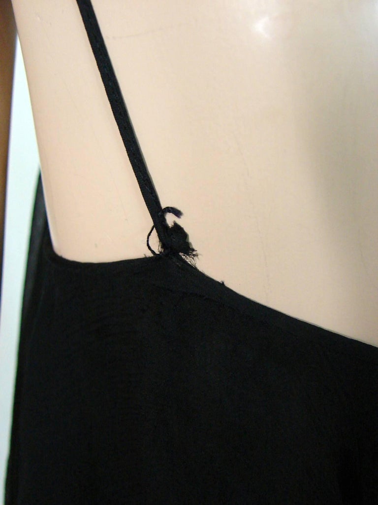 Chanel Cocktail Dress Flapper Style Layered Black Silk Chiffon Size 6 Rare 1970s For Sale 9