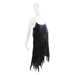 Chanel Cocktail Dress Flapper Style Layered Black Silk Chiffon Size 6 Rare 1970s