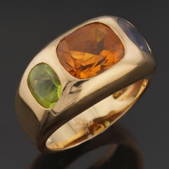 CHANEL Coco Baroque Multicolor Gemstone Yellow Gold Ring 54