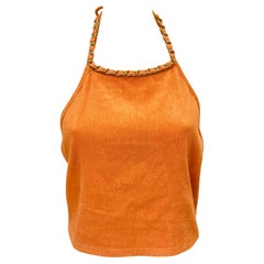 Chanel Coco beach 2020 orange Terry cloth top