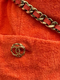 Chanel Coco Beach 2020 Terry cloth coral pink robe