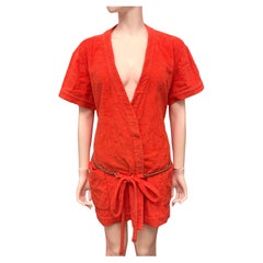 Chanel Coco Beach 2020 Terry cloth coral pink robe