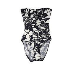 Chanel Coco Beach '21 Navy Blue & Ecru Floral Halterneck Swimsuit - S