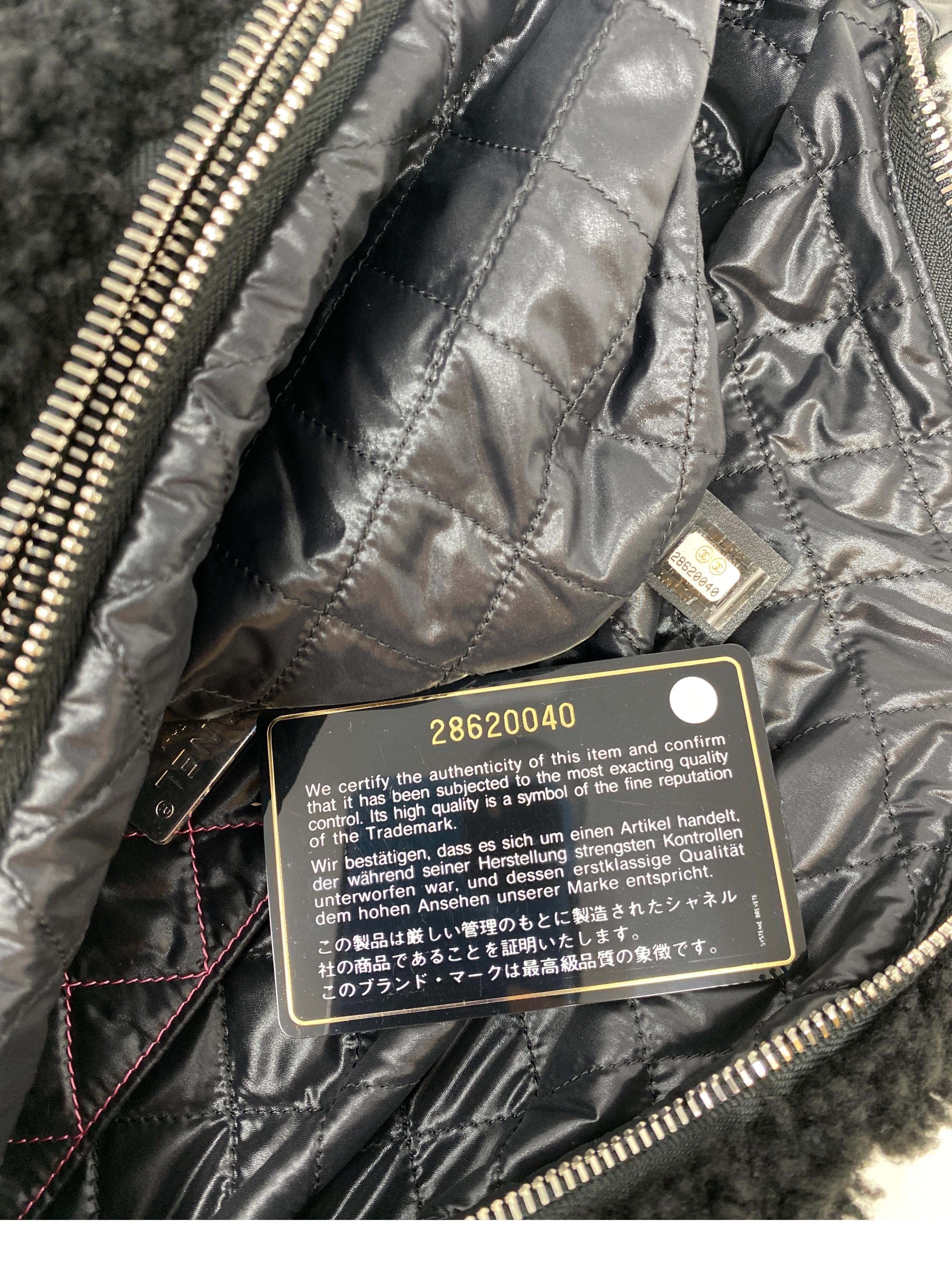 Chanel Coco Black Shearling Bum Bag 9