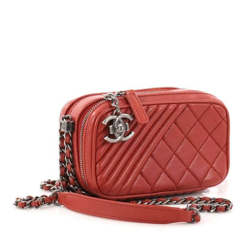 chanel red camera bag