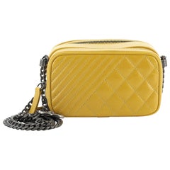 Chanel Coco Boy Camera Bag Quilted Leather Mini
